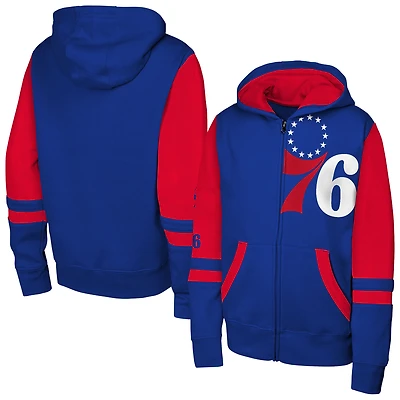 Sweat à capuche entièrement zippé Youth Outerstuff Royal Philadelphia 76ers Straight to the League