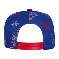 Casquette Snapback Youth Outerstuff Royal Philadelphia 76ers Street Hooper à imprimé intégral