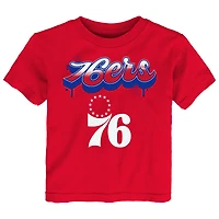 Youth  Red Philadelphia 76ers Bubbly Script T-Shirt