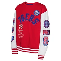 Youth Red Philadelphia 76ers Star Treatment Pullover Sweatshirt