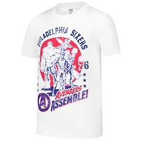 T-shirt blanc pour jeunes Philadelphia 76ers NBA x Marvel Avengers Squad
