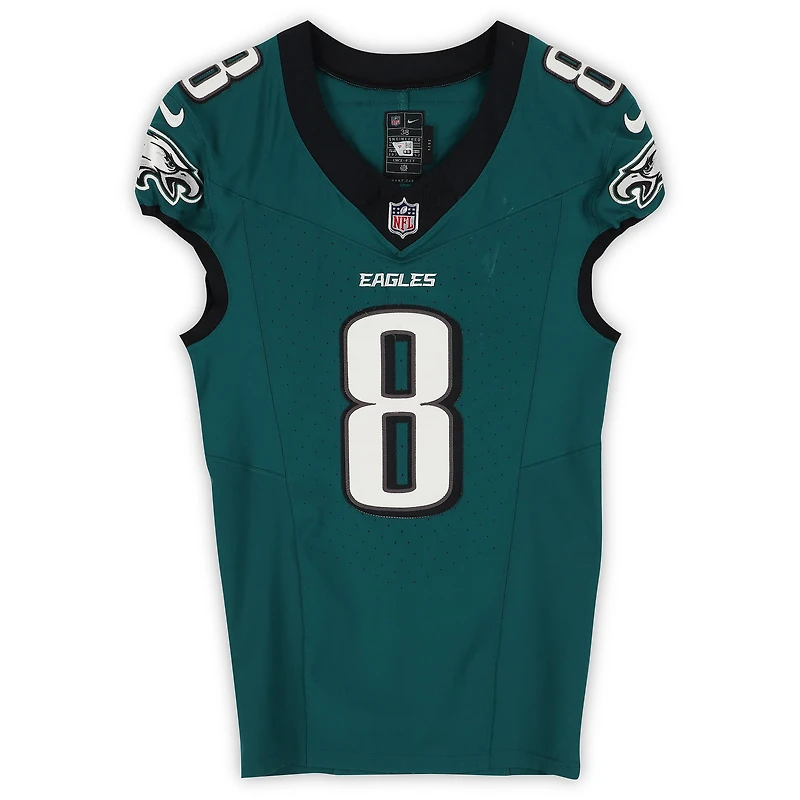 Maillot vert nuit n° 8 porté par Adoree Jackson des Eagles de Philadelphie lors du match contre les Buccaneers de Tampa Bay le 28 septembre 2025