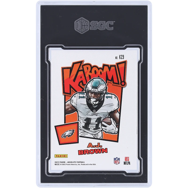 A.J. Brown Philadelphia Eagles 2022 Panini Absolute Kaboom Case Hit #K29 SGC Authenticated 9 Card