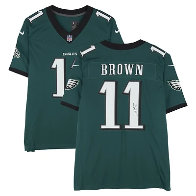 Maillot Nike Vapor F.U.S.E. Limited vert nuit autographié par A.J. Brown des Eagles de Philadelphie