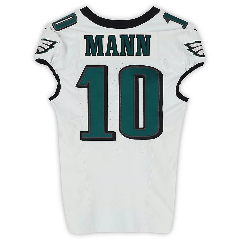 Maillot blanc n° 10 porté par Braden Mann lors du match des Eagles de Philadelphie contre les Packers de Green Bay le 10 novembre 2025
