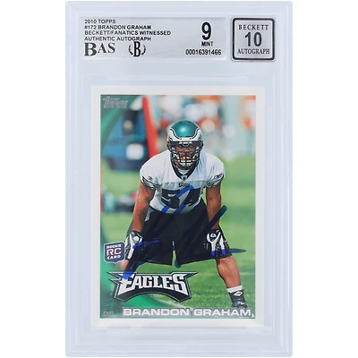Brandon Graham Philadelphia Eagles Autographed 2010 Topps #172 Beckett Fanatics Witnessed Authenticated /10 Rookie Card