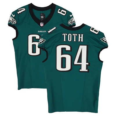 Brett Toth Philadelphia Eagles Game-Used #64 Midnight Green Jersey vs. Tampa Bay Buccaneers on September 28, 2025