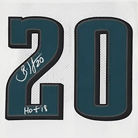 Brian Dawkins Philadelphia Eagles Autographed 2004 White Mitchell & Ness Authentic Jersey with "HOF 18" Inscription 