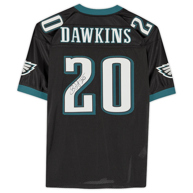 Maillot authentique noir Mitchell & Ness autographié par Brian Dawkins des Eagles de Philadelphie