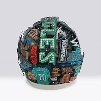 Brian Dawkins Philadelphia Eagles Autographed Riddell Speed Authentic Helmet with "HOF 18" Inscription - Art by Charles Fazzino - WN55916223