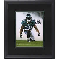 Brian Dawkins Philadelphia Eagles Framed Autographed 8" x 10" Black Smoke Shot Photograph