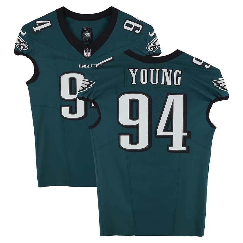 Byron Young Philadelphia Eagles Game-Used #94 Midnight Green Jersey vs. Dallas Cowboys on September 4, 2025
