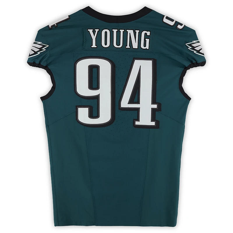 Maillot vert nuit n° 94 porté par Byron Young (Philadelphia Eagles) lors du match contre les Dallas Cowboys le 4 septembre 2025