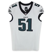 Cam Jurgens Philadelphia Eagles Game-Used #51 White Nike Jersey from Multiple Games During the 2024 NFL Season