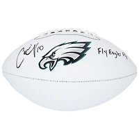 Ballon de football Franklin White Panel autographié par Carli Lloyd des Eagles de Philadelphie de l'USWNT avec l'inscription « Fly Eagles Fly »