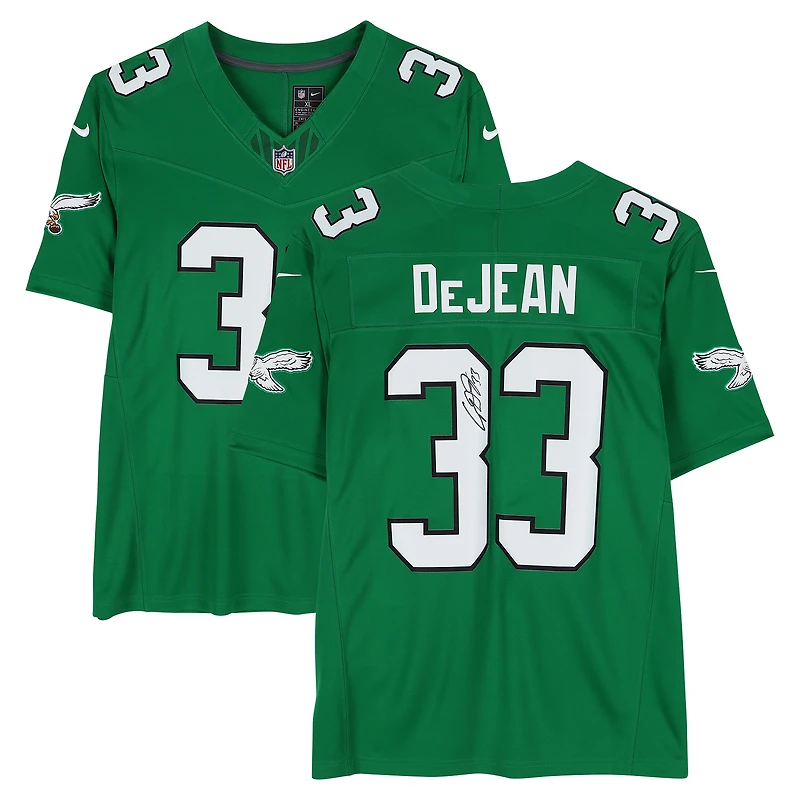 Cooper DeJean Philadelphia Eagles Autographed Kelly Green Nike Limited Jersey