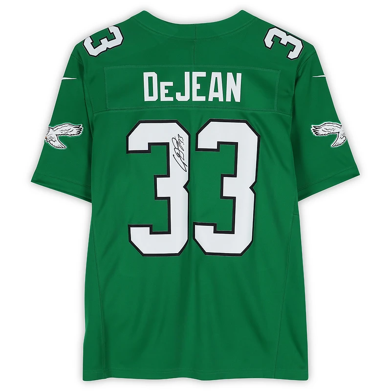 Cooper DeJean Philadelphia Eagles Autographed Kelly Green Nike Limited Jersey