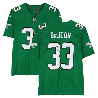 Cooper DeJean Philadelphia Eagles Autographed Kelly Green Nike Limited Jersey