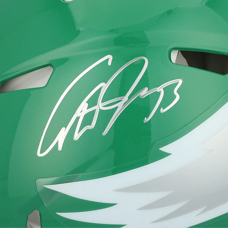Casque authentique Riddell vert Kelly Speed ​​autographié par Cooper DeJean des Eagles de Philadelphie