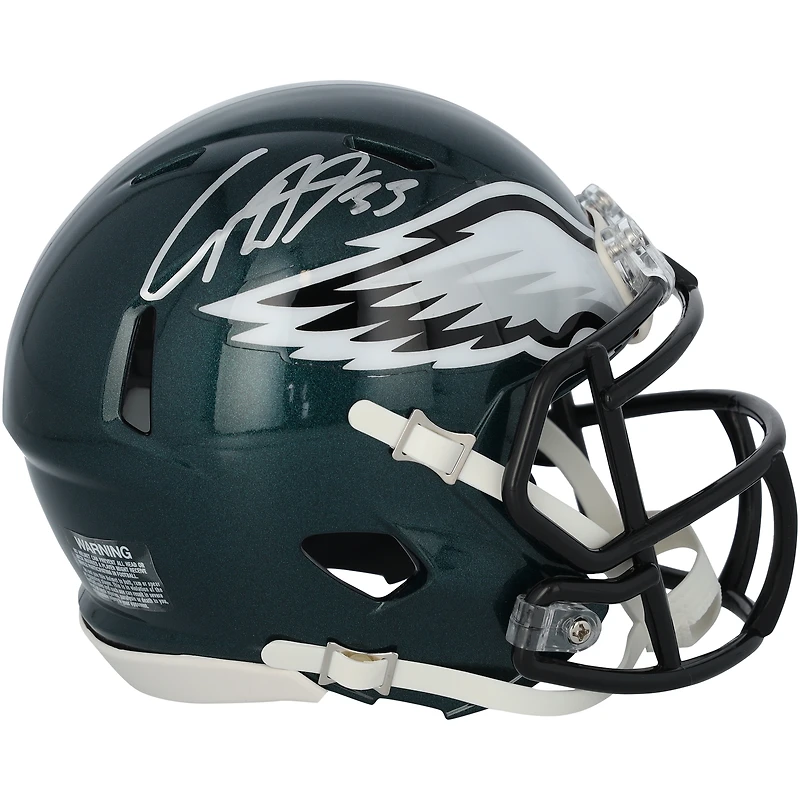 Cooper DeJean Philadelphia Eagles Autographed Riddell OVO Speed Mini Helmet  