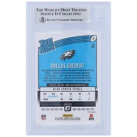 Dallas Goedert Philadelphia Eagles Carte de recrue authentifiée autographiée Panini Donruss Optic 2018 rouge et jaune classée n° 197 Beckett Fanatics