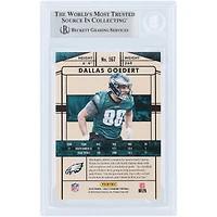 Carte de recrue autographiée de Dallas Goedert (Philadelphia Eagles), Panini Gold Standard Platinum 2018, n° 167, numérotée sur 49 (Beckett Fanatics Witnessed).
