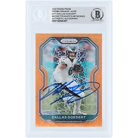 Dallas Goedert Philadelphia Eagles Autographed 2020 Panini Prizm Prizms Orange Lazer #171 Beckett Fanatics Witnessed Authenticated Card