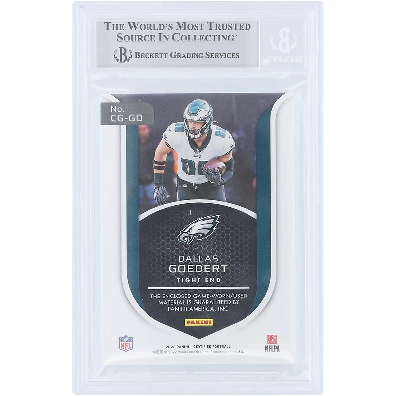 Dallas Goedert Philadelphia Eagles Autographed 2022 Panini Certified Certified Gamers Mirror Pink GU Relic #CG-GD #/125 Beckett Fanatics Witnessed Authenticated Card