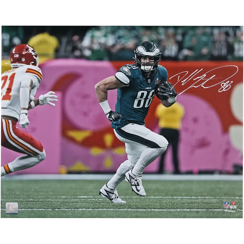 Dallas Goedert Philadelphia Eagles Autographed Super Bowl LIX Champions 16" x 20" Photograph 