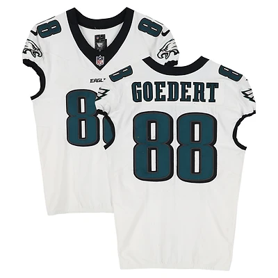Dallas Goedert Philadelphia Eagles Game-Used #88 White Jersey vs. Los Angeles Chargers on December 8, 2025