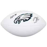 Ballon de football américain Wilson White Panel autographié par DeVonta Smith et Jalen Hurts des Eagles de Philadelphie