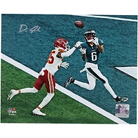 DeVonta Smith Philadelphia Eagles Autographed 8" x 10" Super Bowl LIX Touchdown Catch Photograph