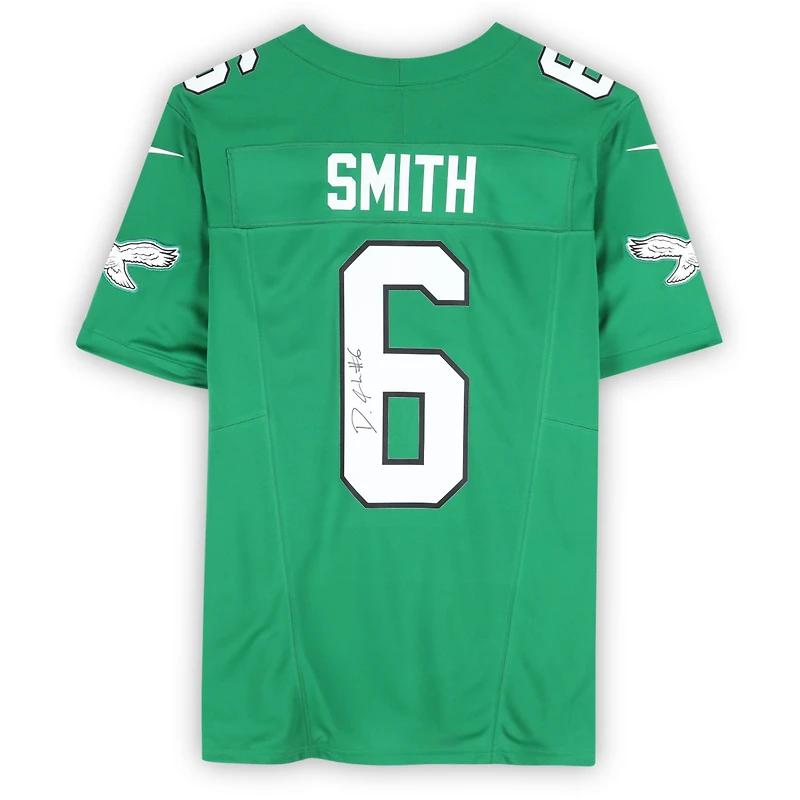 DeVonta Smith Philadelphia Eagles Autographed Nike Kelly Green Throwback Limited Jersey