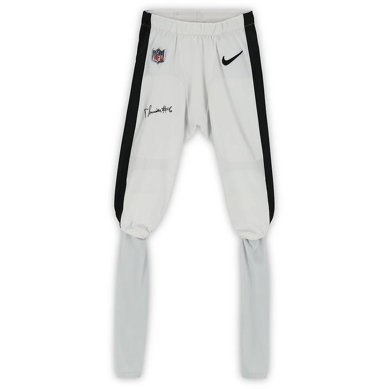 Pantalon blanc numéro 6 autographié par DeVonta Smith des Philadelphia Eagles pour la saison 2022 de la NFL