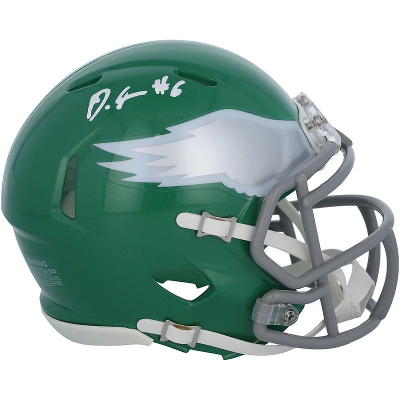 DeVonta Smith Philadelphia Eagles Autographed Riddell Alternate Kelly Green Speed Mini Helmet