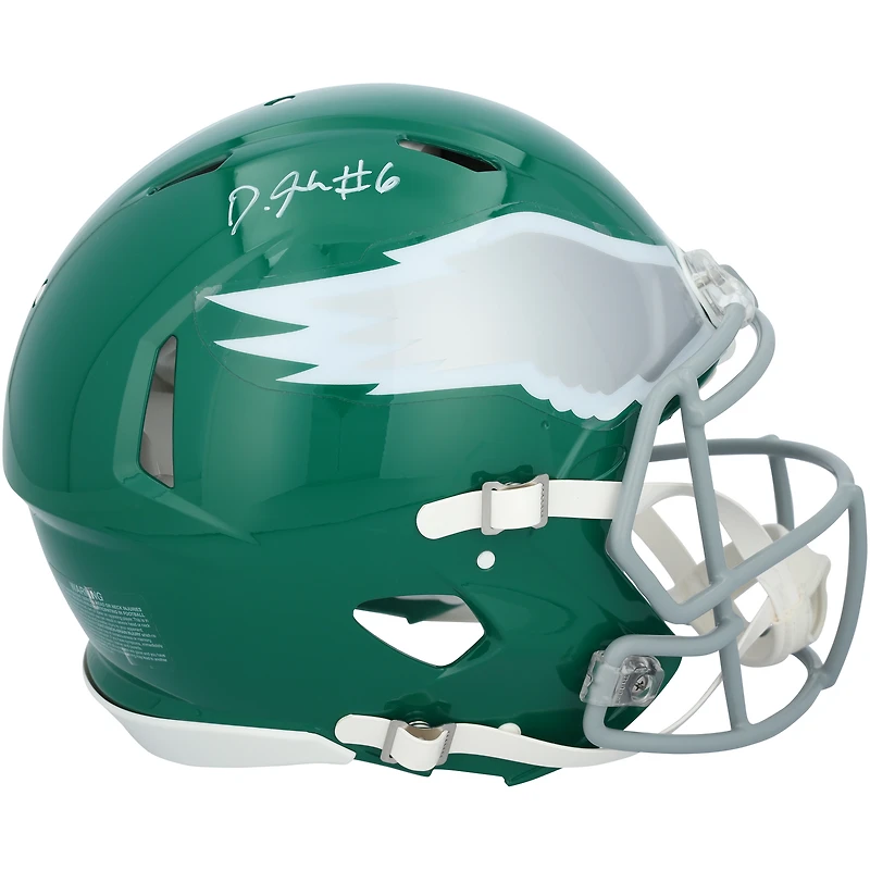 DeVonta Smith Philadelphia Eagles Autographed Riddell Kelly Green Speed Authentic Helmet  