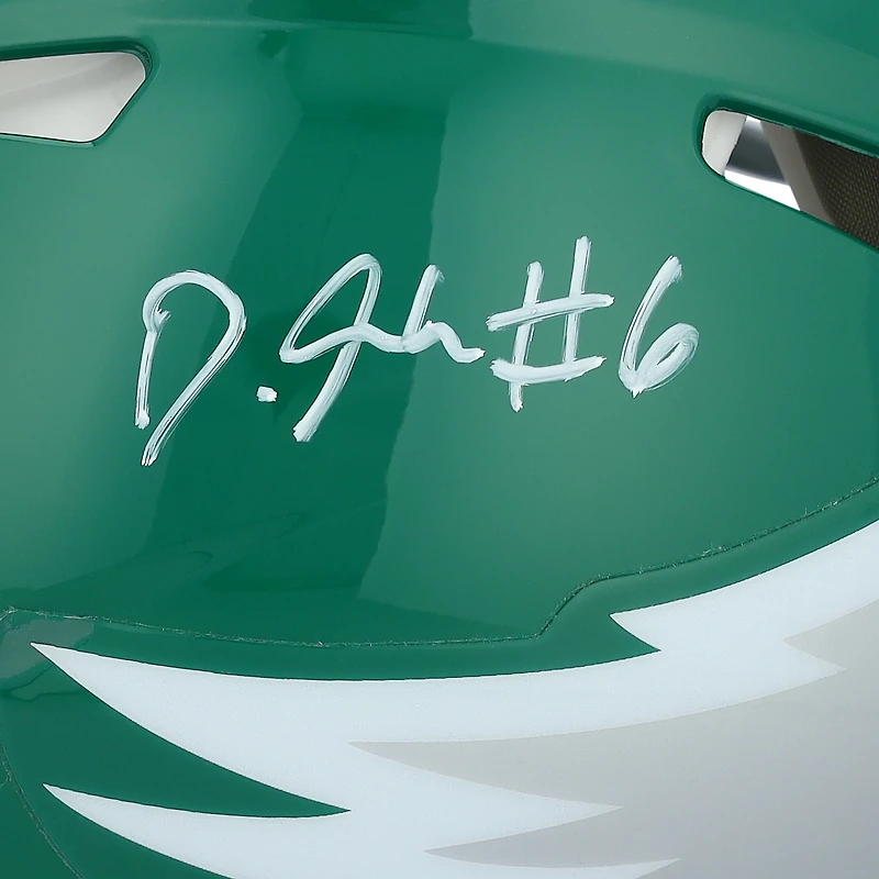 DeVonta Smith Philadelphia Eagles Autographed Riddell Kelly Green Speed Authentic Helmet  