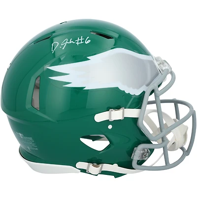 DeVonta Smith Philadelphia Eagles Autographed Riddell Kelly Green Speed Authentic Helmet  
