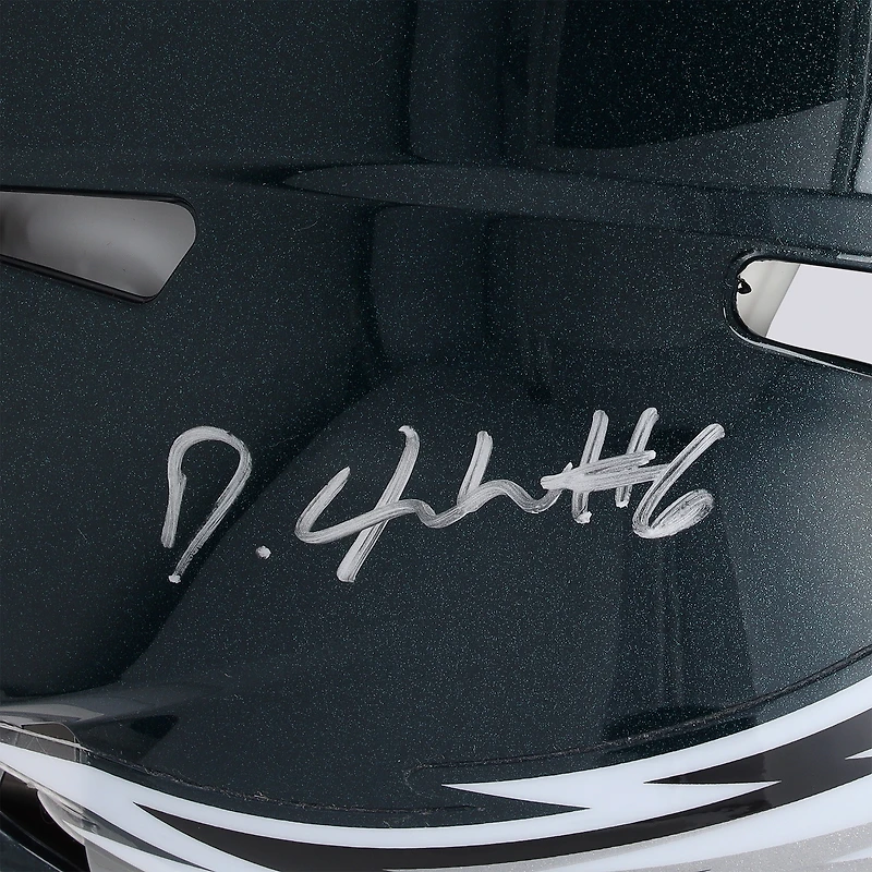DeVonta Smith Philadelphia Eagles Autographed Riddell Speed Authentic Helmet - Art by Shawn Voelker - NF70444433