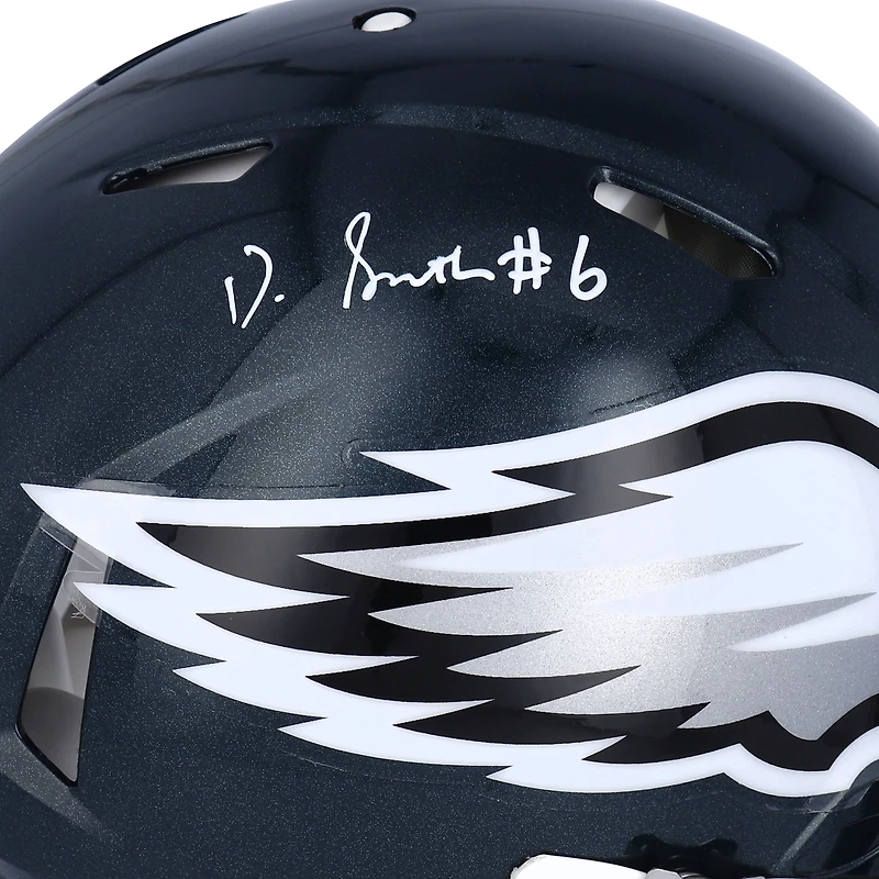 Casque Riddell Speed ​​Authentic autographié par DeVonta Smith (Philadelphia Eagles)