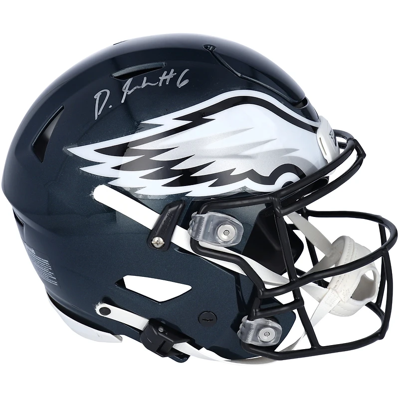 Casque authentique Riddell Speed ​​Flex autographié par DeVonta Smith Philadelphia Eagles