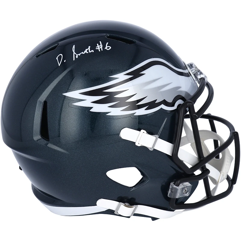 DeVonta Smith Philadelphia Eagles Autographed Riddell Speed Replica Helmet