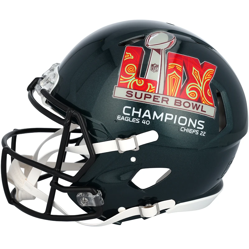 DeVonta Smith Philadelphia Eagles Autographed Super Bowl LIX Champions Riddell Logo Speed Authentic Helmet