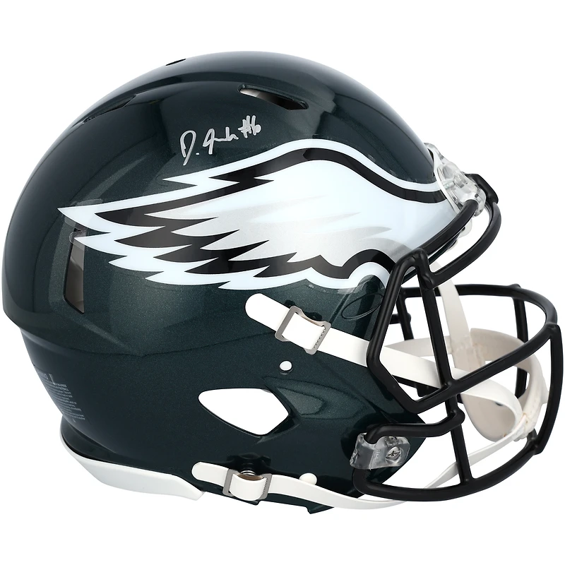 DeVonta Smith Philadelphia Eagles Autographed Super Bowl LIX Champions Riddell Logo Speed Authentic Helmet