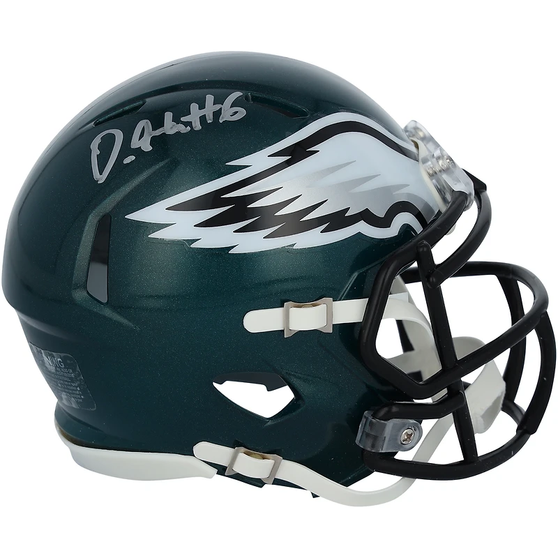 DeVonta Smith Philadelphia Eagles Autographed Super Bowl LIX Champions Riddell Logo Speed Mini Helmet
