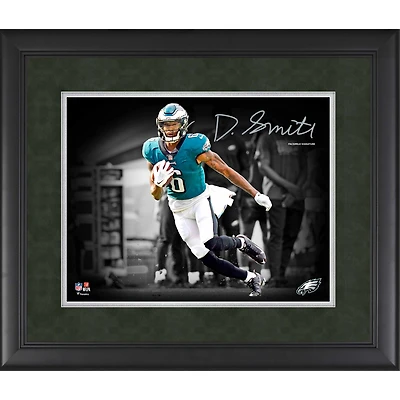 Photographie encadrée de 11"x 14" de DeVonta Smith Philadelphia Eagles, signature fac-similé