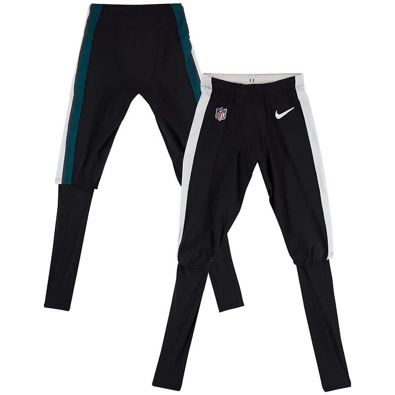 DeVonta Smith Philadelphia Eagles Player-Issued Black Nike Pants from the 2023-24 NFL Season