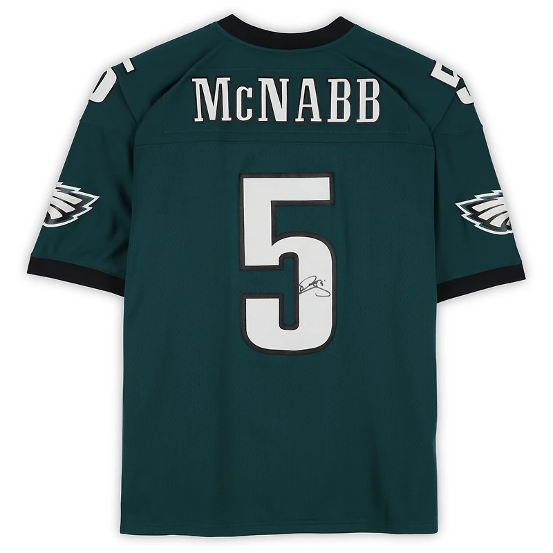 Maillot Mitchell & Ness Legacy vert nuit autographié de Donovan McNabb, Eagles de Philadelphie, édition 1999
