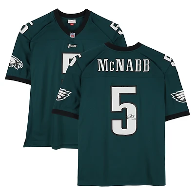 Maillot Mitchell & Ness Legacy vert nuit autographié de Donovan McNabb, Eagles de Philadelphie, édition 1999