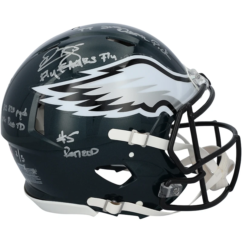 Casque Riddell Speed Authentic autographié par Donovan McNabb (Philadelphia Eagles) avec inscriptions multiples - Édition limitée à 5 exemplaires